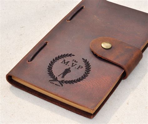 Personalized Monogrammed Engraved Notebook Leather Travel