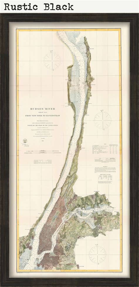 Hudson River New York 1863 Nautical Chart