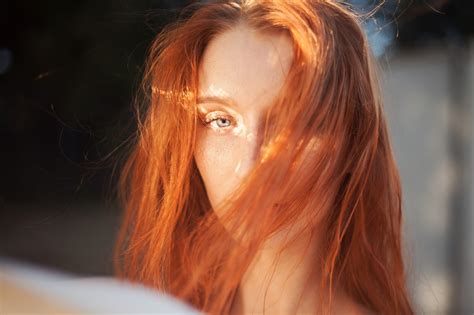 Fondos De Pantalla Luz De Sol Mujer Pelirrojo Modelo Retrato Pelo Largo Ojos Azules