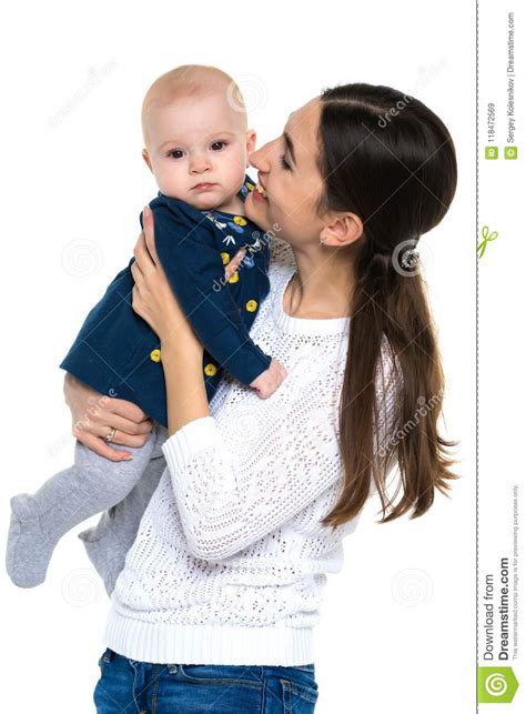 Mother And Little Daughter Gently Embrace Stock Image Image Of Positive Motherhood 118472569