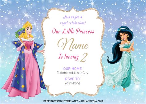 Disney Princess Invitation Templates Editable With Ms Word Dolanpedia