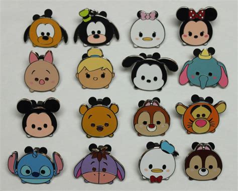 Complete Disney 2015 Set 16 Tsum Tsum Characters Mystery Trading Pins