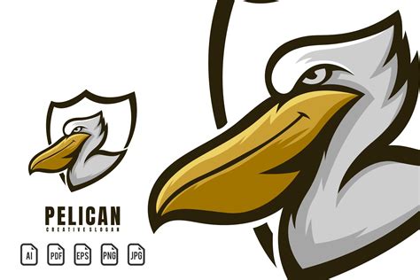 Pelican Mascot Logo Illustration Par Maxsgraphic · Creative Fabrica