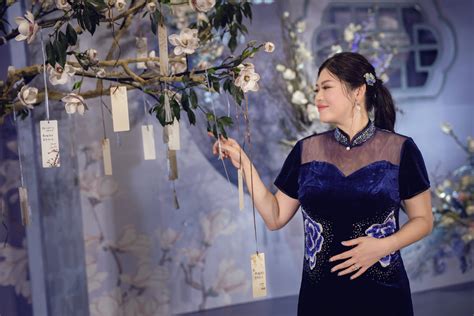A Romantic Blue And Grey Asian American Inspired Wedding East Meets Dress