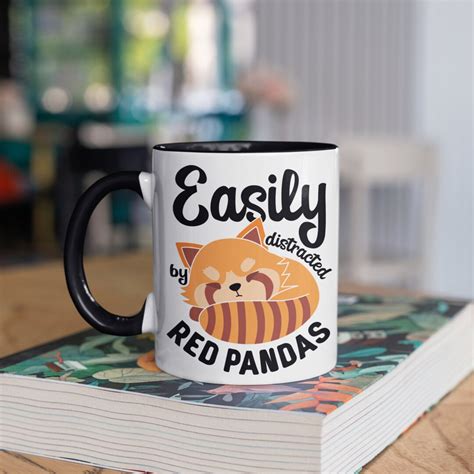 Distracted By Red Pandas Mug Funny Red Panda Coffee Mugs Etsy