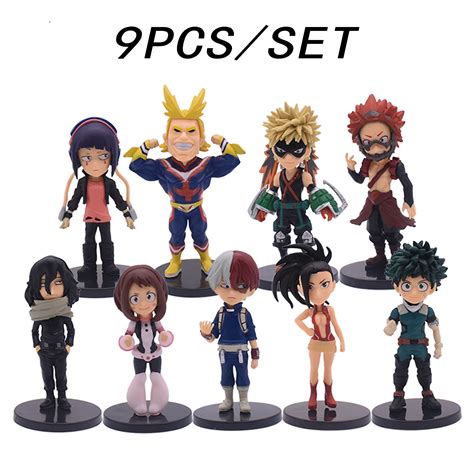 Sofunic My Hero Academia 33 Collectible Action Figure Ornaments 9pcs Anime