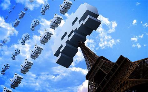 Space Invaders Eiffel Tower By Pixel Fantasy Space Invaders Life