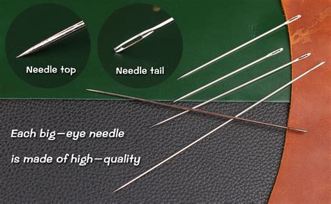 5 Pcs Long Sewing Needles 5 Size Large Eye Stitching
