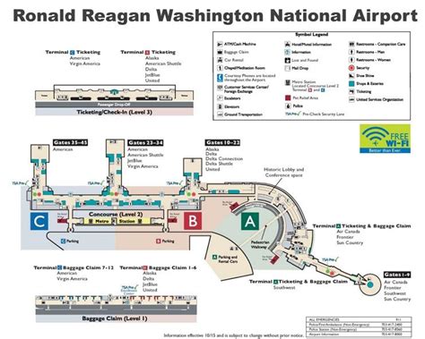 Ronald Reagan Washington National Airport Map Airport Map Ronald