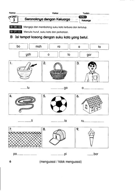 Take malay language (bahasa melayu) tests. BAHASA MELAYU TAHUN 1: Latihan