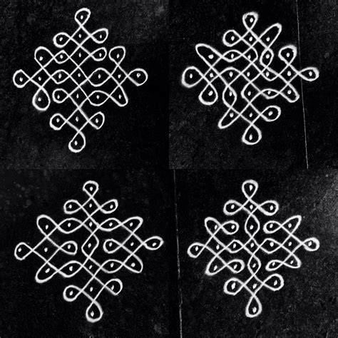 Rangoli Designs Easy And Simple With Dots Flower