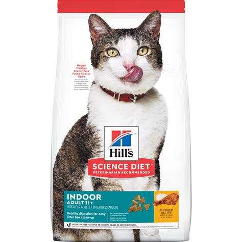 A cat's life stages for feeding are varied depending on food manufacturer, but. Hill's Science Diet Senior 11+ Indoor Chicken Recipe Dry ...