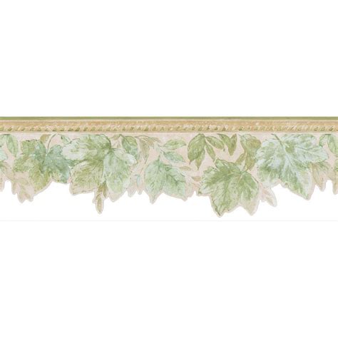 Acanthus Green Leaves Wallpaper Border 414b06914 The Home Depot
