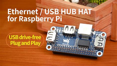 Waveshare Ethernet Usb Hub Hat For Raspberry Pi With One Rj45