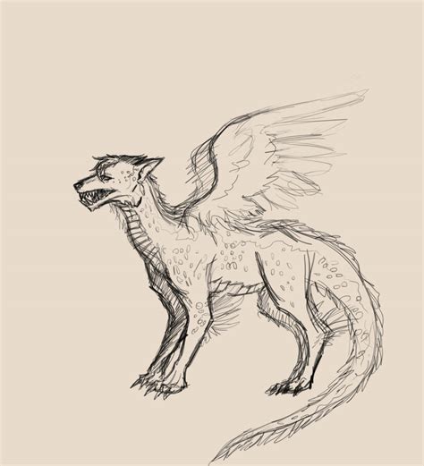 Wolf Dragon Sketch By Onholyservicebound On Deviantart