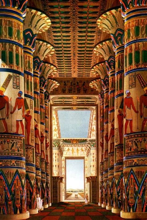 The Columns Hall Of Karnak Temple In Color Ancient Egypt Art Egypt Art Egyptian Temple