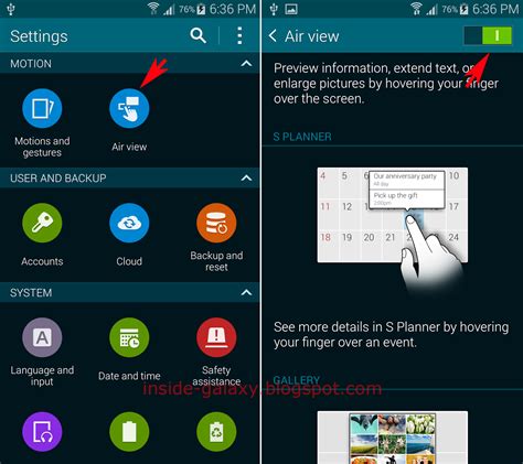 Inside Galaxy Samsung Galaxy S5 How To Enable And Use Air View In