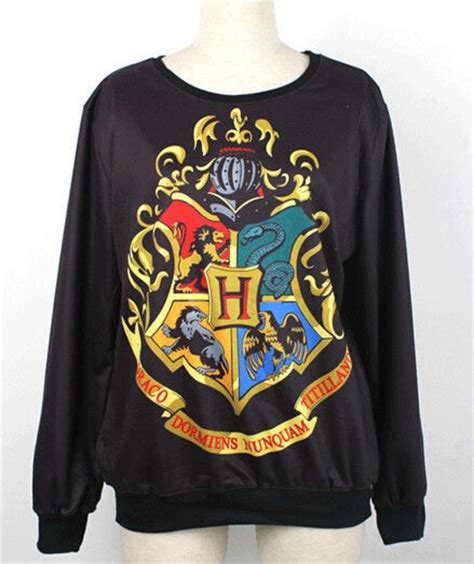 Black Harry Potter Hogwarts Sweatshirt Jumper Sweater Pullover