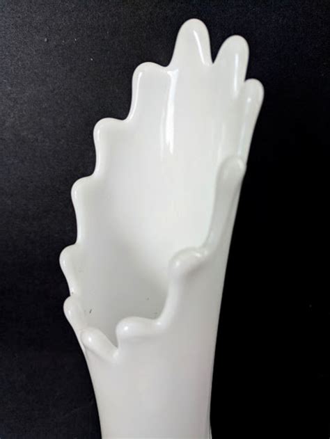 Fenton Milk Glass Vase Swung Stretch Hobnail Vase Footed Etsy