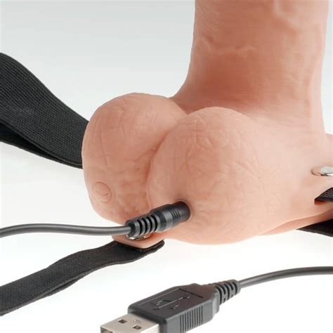 Fetish Fantasy Hollow Rechargeable Strap On With Balls And Remote White Sex Toys Adult