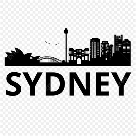Bella Città Di Sydney In Australia Skyline Silhouette Vettore Sydney