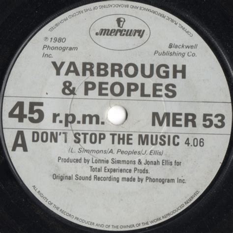 Please don't stop the music. Yarbrough & Peoples - Don't Stop The Music (1980, Paper ...