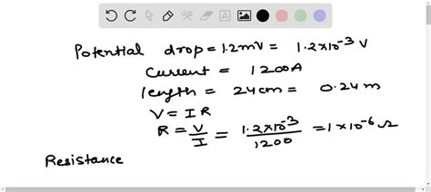 Solved A Copper Bus Bar Carrying 1200 A Has A Potential Drop Of 12 Mv