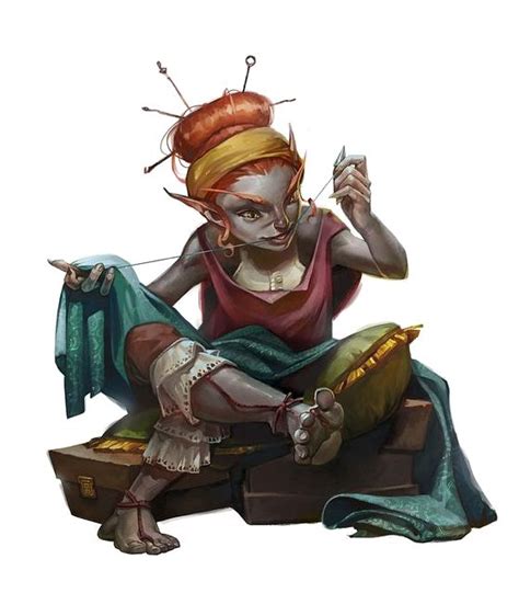 female gnome seemstress pathfinder pfrpg dnd dandd d20 fantasy dungeons and dragons characters