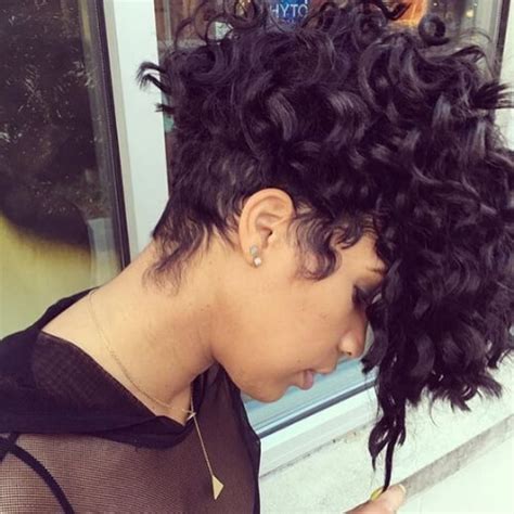 Mohawk Hairstyle With Curly Weave