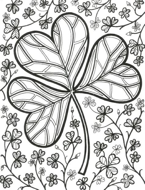 Patrick´s day coloring pages today, st. complicated shamrock coloring page