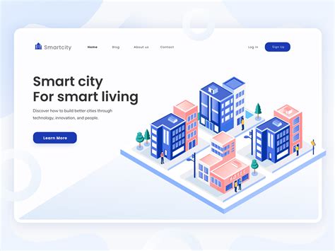 Smart City Isometric Header Illustration By Sindy Lailasari For