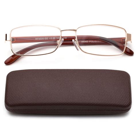 Newbee Fashion High Quality Classic Full Frame Rectangular Reading Glasses Metal Frame For Men
