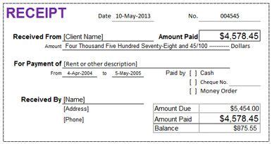 Check spelling or type a new query. Excel rental receipt | Rent Receipt Template | Pinterest ...