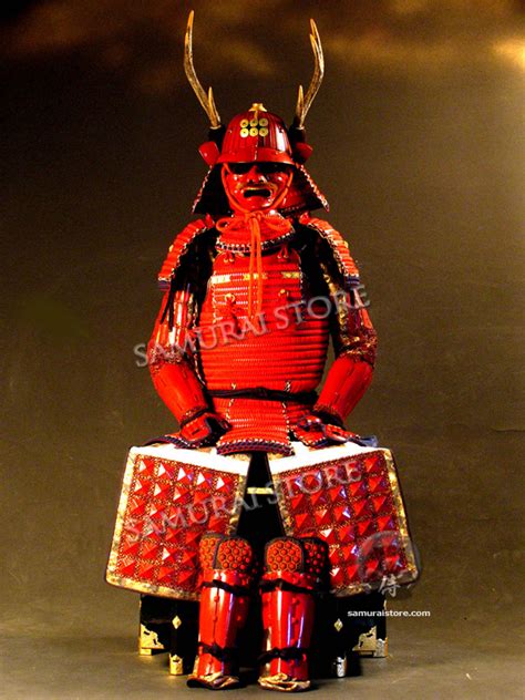 wa09 sanada yukimura s red suit of samurai armor and helmet samurai store international