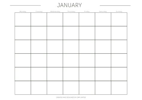 Monthly Calendar With No Dates Calendar Template Printable Blank