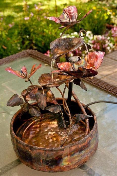 Copper Butterfly Fountain Etsy Garden Pond Design Fountain Metal