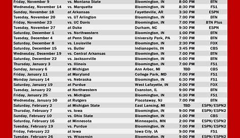 The Daily Hoosier 2018-19 Indiana Basketball Printable Schedule – The