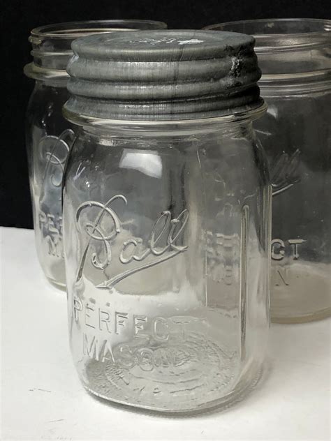 Vintage Ball Canning Jar Set Of 3 Pint Size Etsy Ball Canning Jars