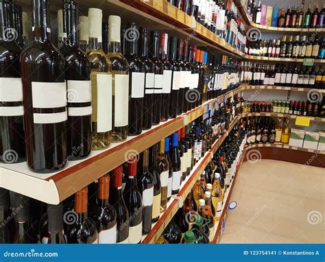 Wine Store Drinks Bottles On Shelf Stock Image Image Of Retail