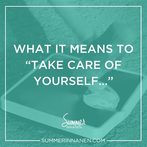 what it means to “take care of yourself