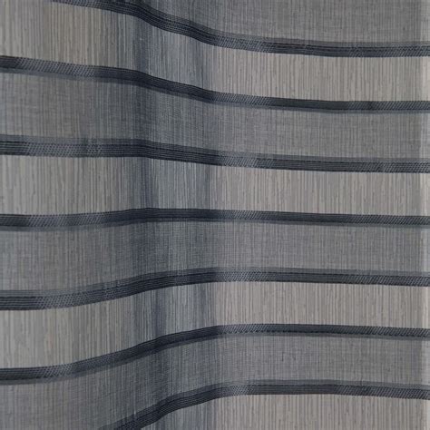 Riane Striped Voile Curtain Panel With Eyelets Charcoal Grey