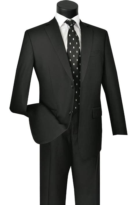 Mens 2 Button Classic Fit Pleated Pant Suit In Black Alligatorwarehouse