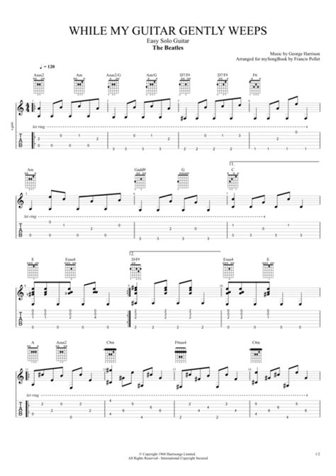 While My Guitar Gently Weeps By The Beatles Easy Solo Guitar Guitar
