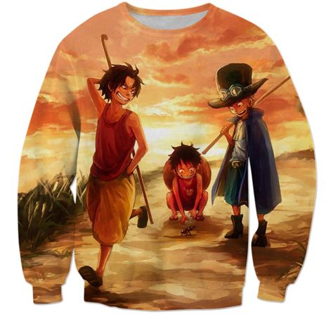 Posts must be directly related to one piece. One Piece Luffy Ace Sabo Childhood Sweatshirt