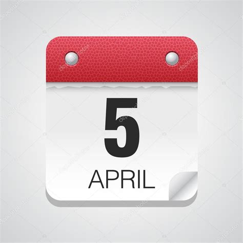 Calendar Icon With April 5 Stock Vector Image By ©whitebarbie 71507775