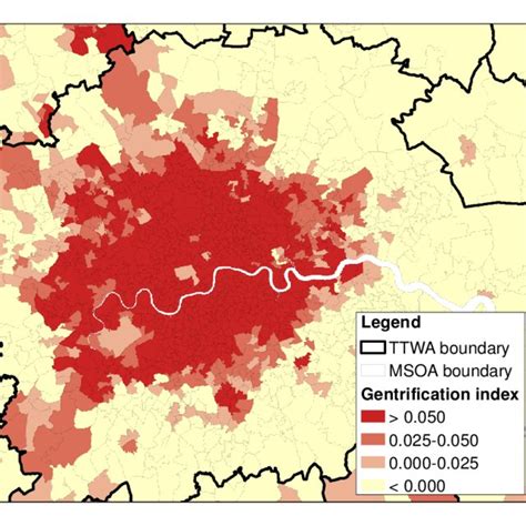 Gentrification Index For London 1990s Download Scientific Diagram