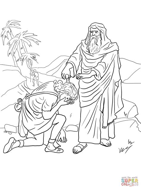 Samuel Anoints David As King Coloring Page Free Printable Coloring Pages