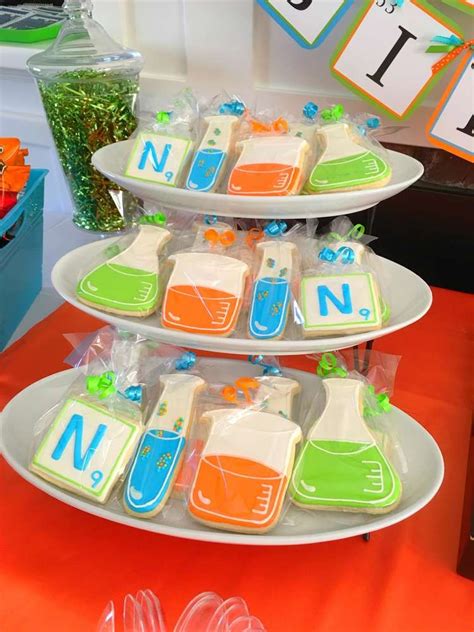 Decorated Cookies At A Science Birthday Party See More Party Planning