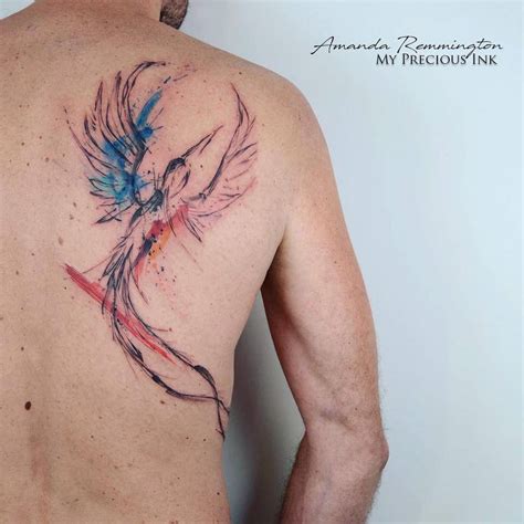 Freehand Watercolor Sketch Phoenix Tattoo By Mentjuh On Deviantart