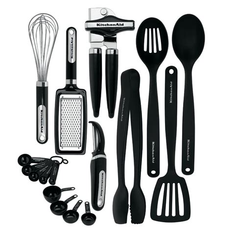 New Kitchenaid Cooking Utensils Tools Gadget Kitchen Set 17 Piece Black